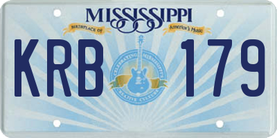 MS license plate KRB179