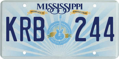 MS license plate KRB244
