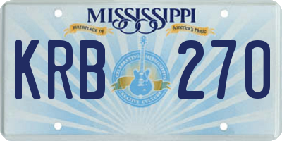 MS license plate KRB270