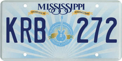 MS license plate KRB272