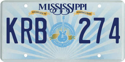 MS license plate KRB274