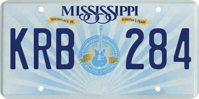 MS license plate KRB284