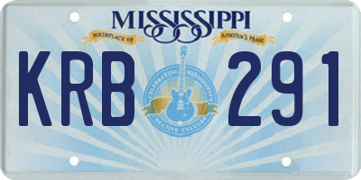 MS license plate KRB291