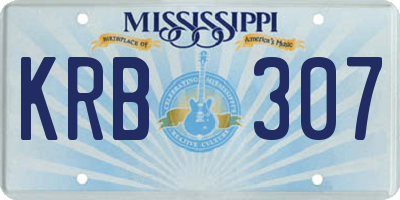 MS license plate KRB307