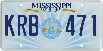 MS license plate KRB471