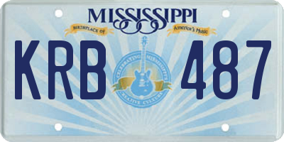 MS license plate KRB487