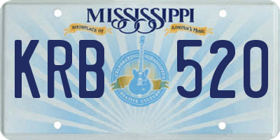 MS license plate KRB520