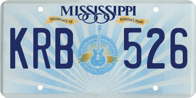 MS license plate KRB526