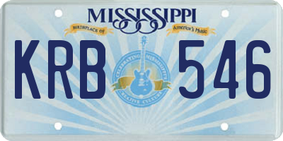 MS license plate KRB546