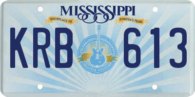 MS license plate KRB613