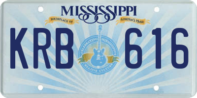 MS license plate KRB616