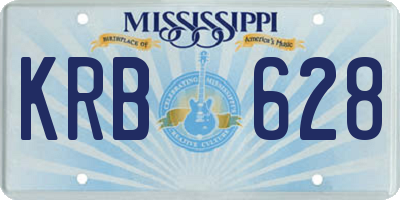 MS license plate KRB628