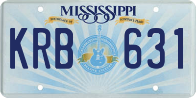 MS license plate KRB631