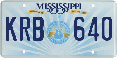 MS license plate KRB640