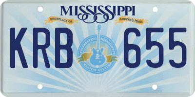 MS license plate KRB655