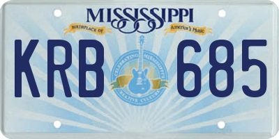 MS license plate KRB685