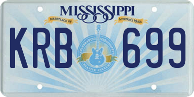 MS license plate KRB699