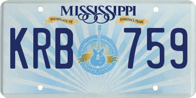 MS license plate KRB759