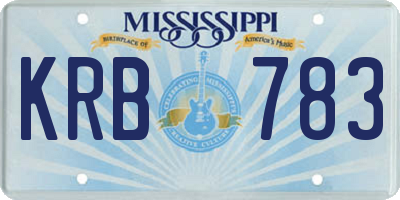 MS license plate KRB783