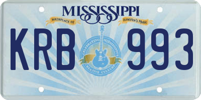 MS license plate KRB993
