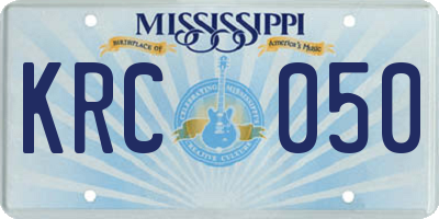 MS license plate KRC050