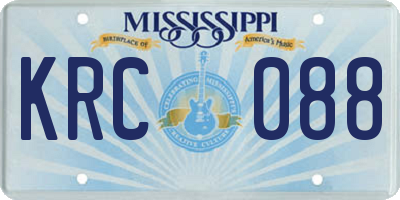 MS license plate KRC088