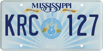 MS license plate KRC127