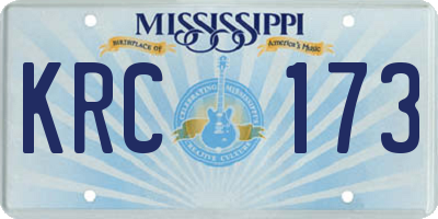 MS license plate KRC173