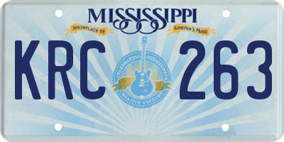MS license plate KRC263
