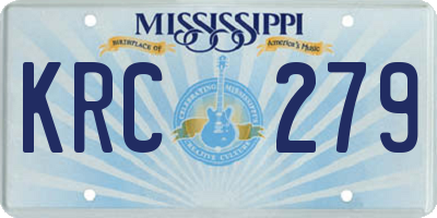 MS license plate KRC279