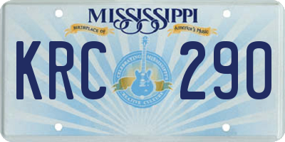 MS license plate KRC290