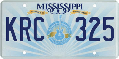 MS license plate KRC325