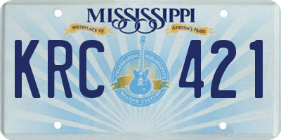 MS license plate KRC421