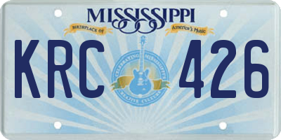 MS license plate KRC426