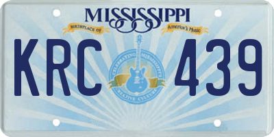 MS license plate KRC439