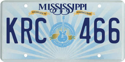 MS license plate KRC466