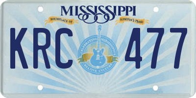 MS license plate KRC477