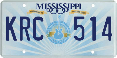 MS license plate KRC514