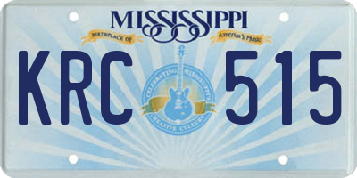 MS license plate KRC515