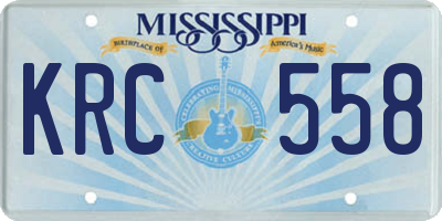 MS license plate KRC558