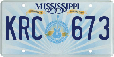MS license plate KRC673