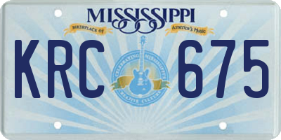 MS license plate KRC675