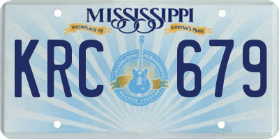 MS license plate KRC679