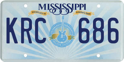 MS license plate KRC686