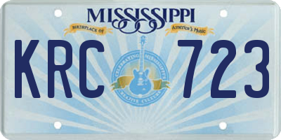 MS license plate KRC723