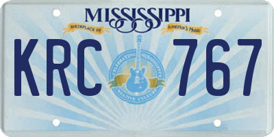 MS license plate KRC767
