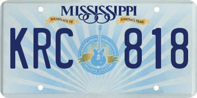 MS license plate KRC818