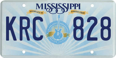 MS license plate KRC828