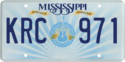 MS license plate KRC971