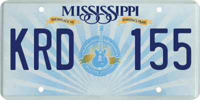 MS license plate KRD155